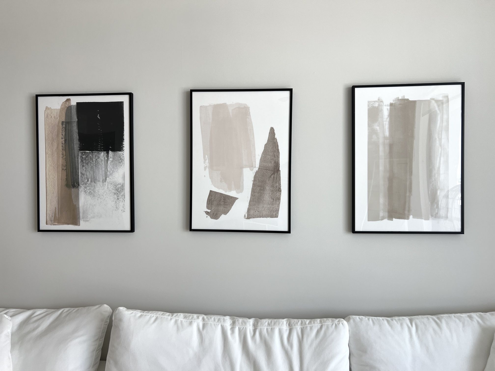 Minimalist Neutral Wall Art Set of 3 - Gallery J9 20x28 Framed Prints