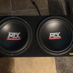 Mtx 12” Sub X 2  Box, Boss Riot R1100m Amp