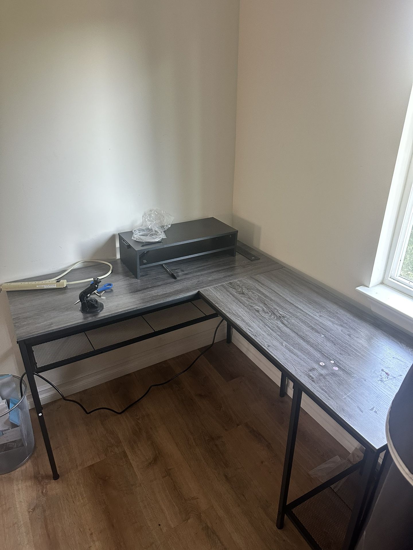 Corner Desk With Built In Charging Station And USB Ports