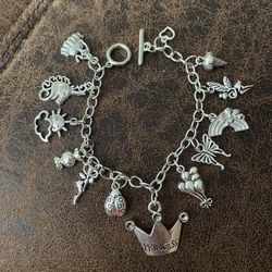 Princess/All Things Girly Charm Bracelet - Handmade - New
