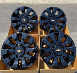 20” Chevy Silverado 2500HD OEM Wheels Gloss Black