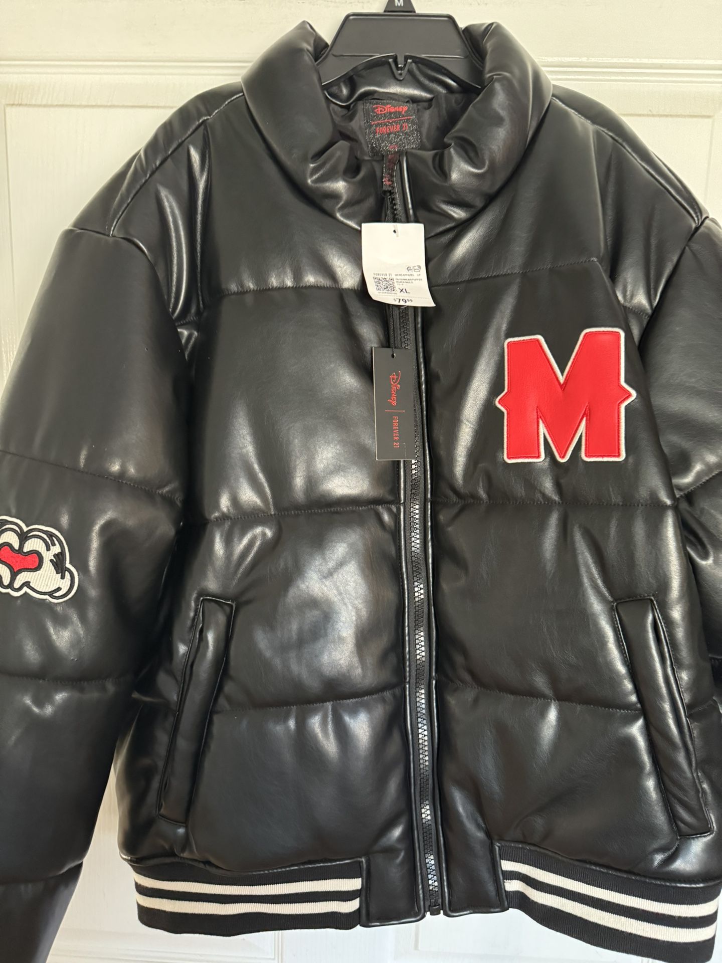 Mickey Mens Bomber Jacket Sz XL, NWT!  Warm! Forever 21 and Disney Collaboration.