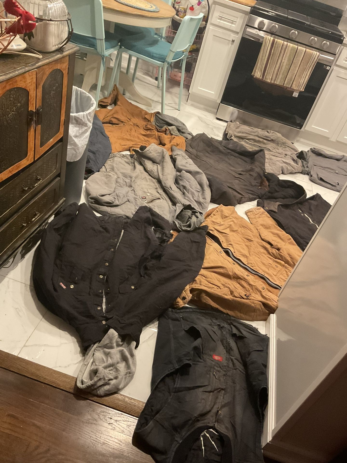 About 11 Coats For The Winter, Size Medium, Large, Extra Large, Good Material, ( A Couple Of Them Have Ripped On The Arm $10 Each, $70 For All