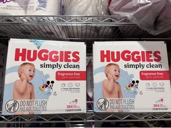 HUGGIES 384 COUNT BABY WIPES $9.00 EACH