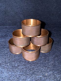 Crate & Barrel Copper/Brass Napkin Rings - Set of 6