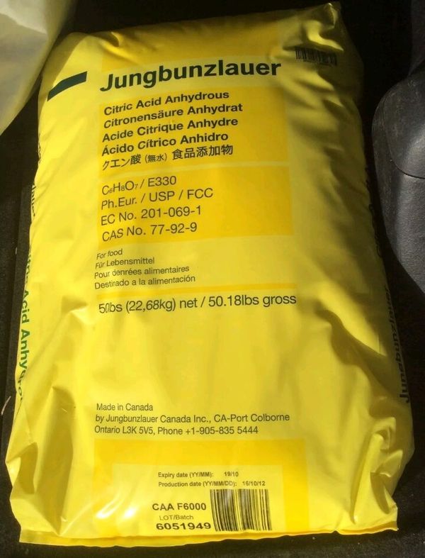Jungbunzlauer Citric Acid Food Grade Pure Granular Anhydrous for Sale