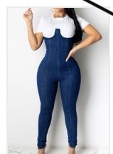 White Tee Denim Corset Jumper