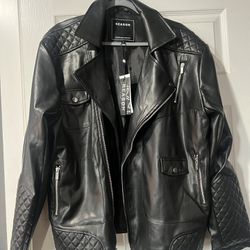 Reason Men's Real Solid Moto Jacket - Black