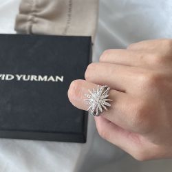 Starburst Diamond Sterling Silver Ring