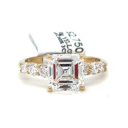 14Kt Yellow Gold Lab Diamond Ring 3.70g 3CT Main Size 8-1/4 I-1277