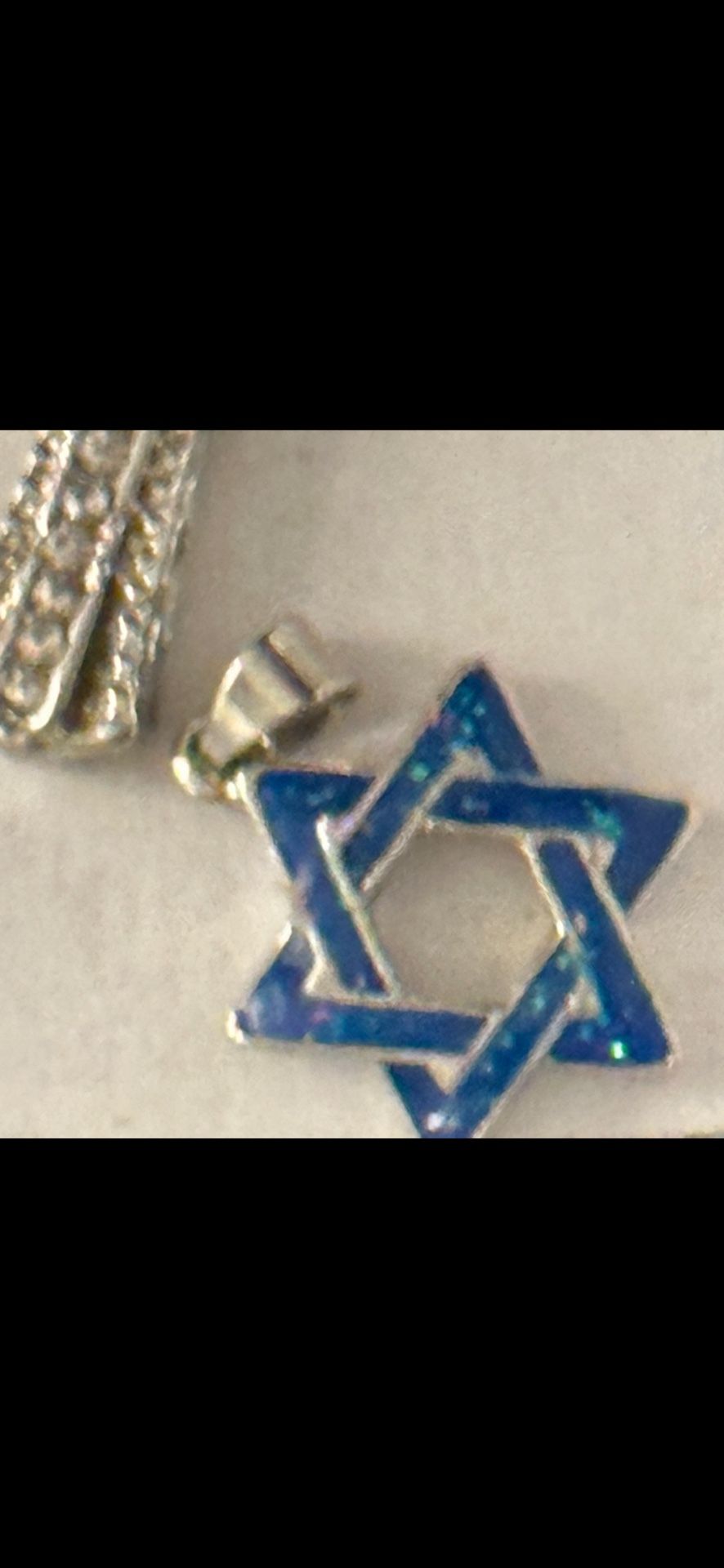 New Blue Opal Beautiful Star Of David 925 Sterling Silver