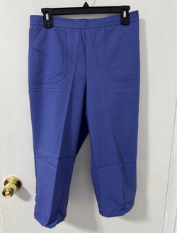 Alfred Dunner Classic Mid Rise Shorts Capri Pants Plus Size 10 Periwinkle Blue