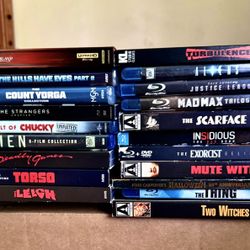 Lot Of 20 HORROR 4k/BLURAY MOVIES 