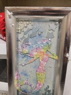 Mermaid Tray. Handmade. Silver Tray With Mermaid And Pearls.