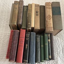 Vintage Antique Lot of 20 Hardcover Collectible Books for Display or Scrapbooking or Decoupage