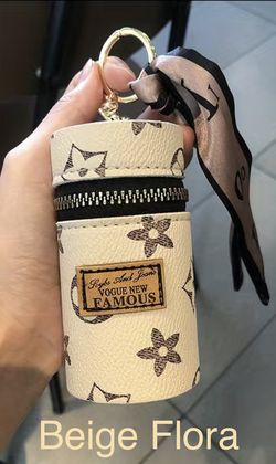 Luxury Leather Fashion Lipstick Case Keychains