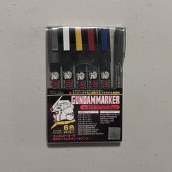 Gundam Metallic Model Markers Color Pens Basic 6 piece Set Bandai Mr. Hobby NEW!