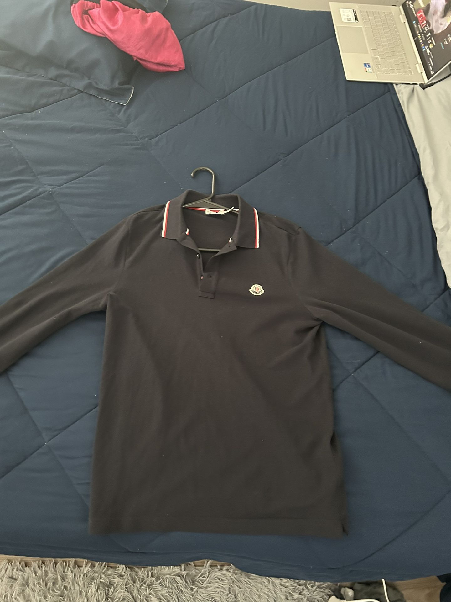Moncler Long Sleeve Polo Sz Small