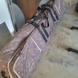 Snowboard, Shoes, And Bag