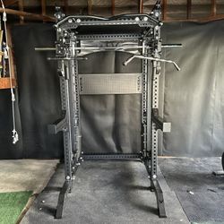 PRO SERIES Ultimate 3-1 Half Rack Functional Trainer w/Smith Machine Bar | 400lb Stack | Gym Equipment | Fitness | Commercial | Squat Rack 