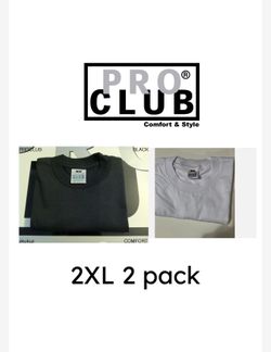 Pro club comfort shirts 2 pack white and black 2XL