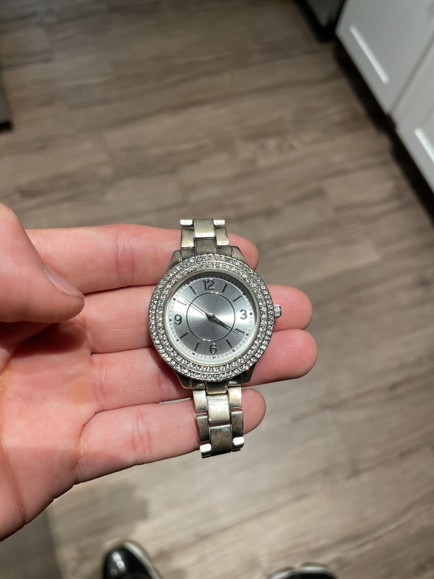 Iced Out Silver Watch 