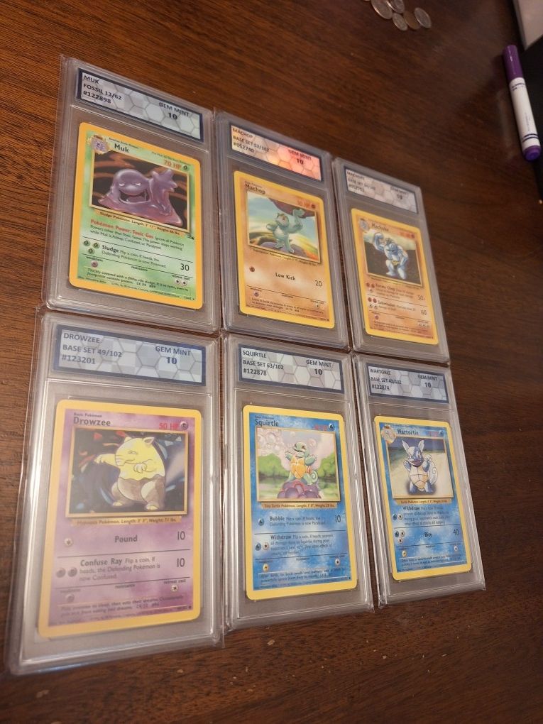 Pokemon Cards Base Set Pfg Gaded Gem Mint 10