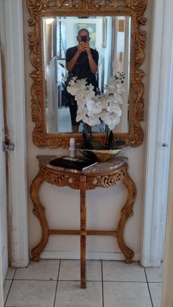 Mirror and table