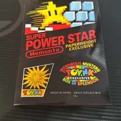 Super Mario Power Up Star Toynk Exclusive Paper Weight Nintendo 
