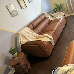 Brand New In Box Camel Faux Leather Sofa Firm Price $680