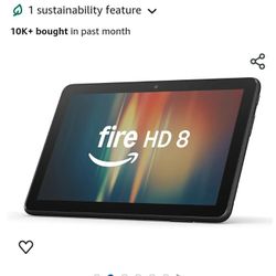 Amazon Fire HD 8 tablet, 8” HD Display, 32GB, designed for portable entertainment, Black