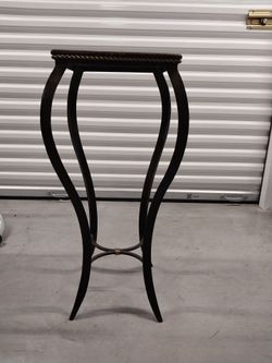 Tall Black Iron Pedestal Table