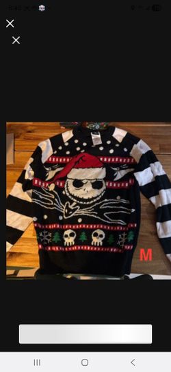 Adult MEDIUM Jack Skellington Christmas Ugly Sweater 