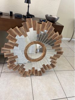 Rustic Sunburst Wall Mirror