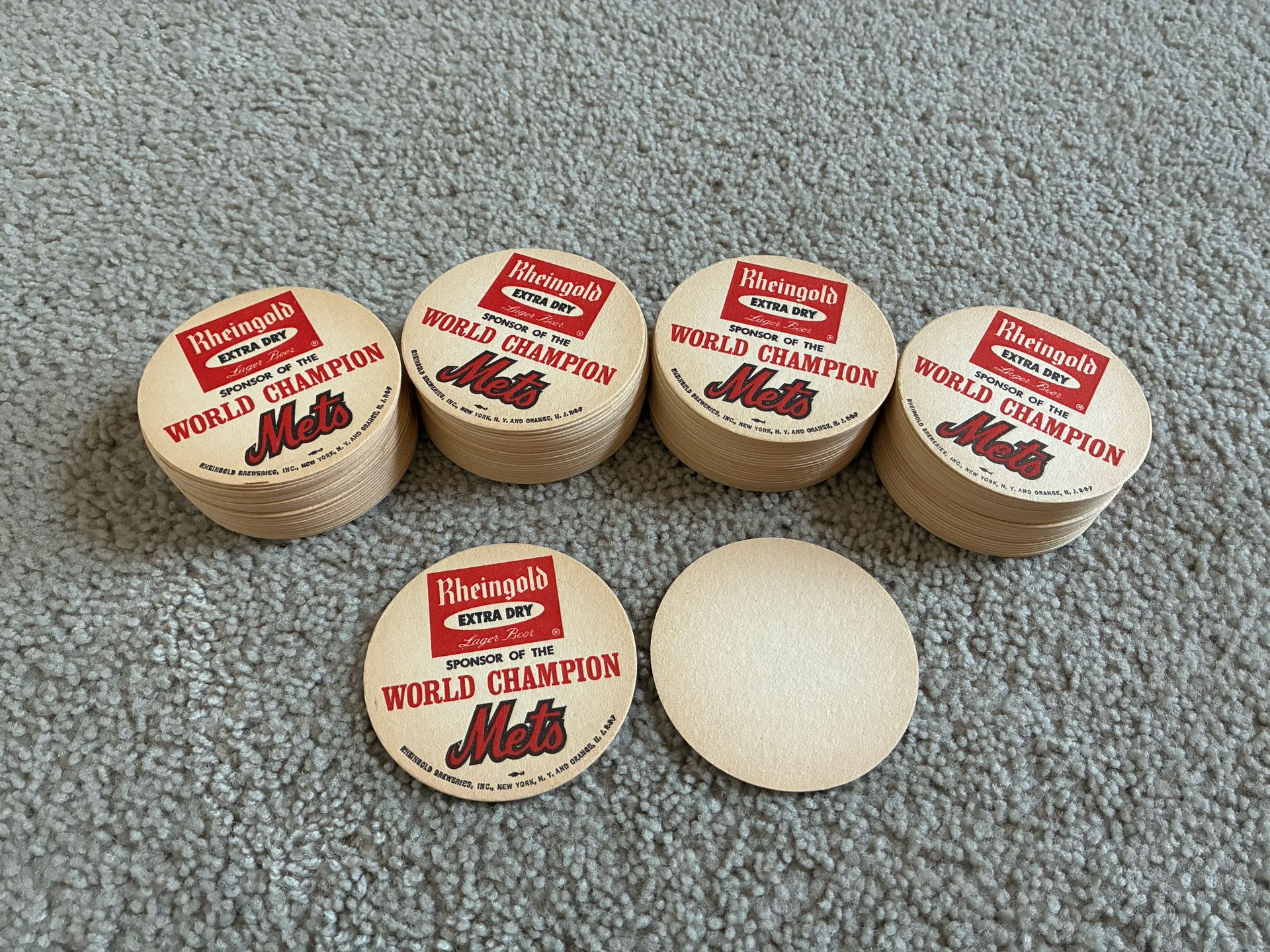 NEW 96 Beer Coasters Vintage Rheingold NY Mets World Champs 1969 Lot #2
