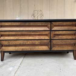 Gorgeous black & walnut MCM style dresse or console