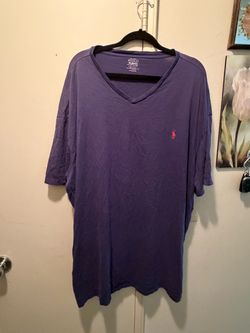Polo Ralph Lauren Men's Cotton V-Neck Tee 4XL Purple