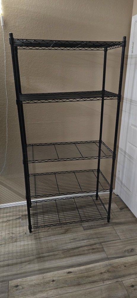 HDX Wire Shelving Black 72" Height 36" Wide 16" Deep 5 Adjustable Shelves