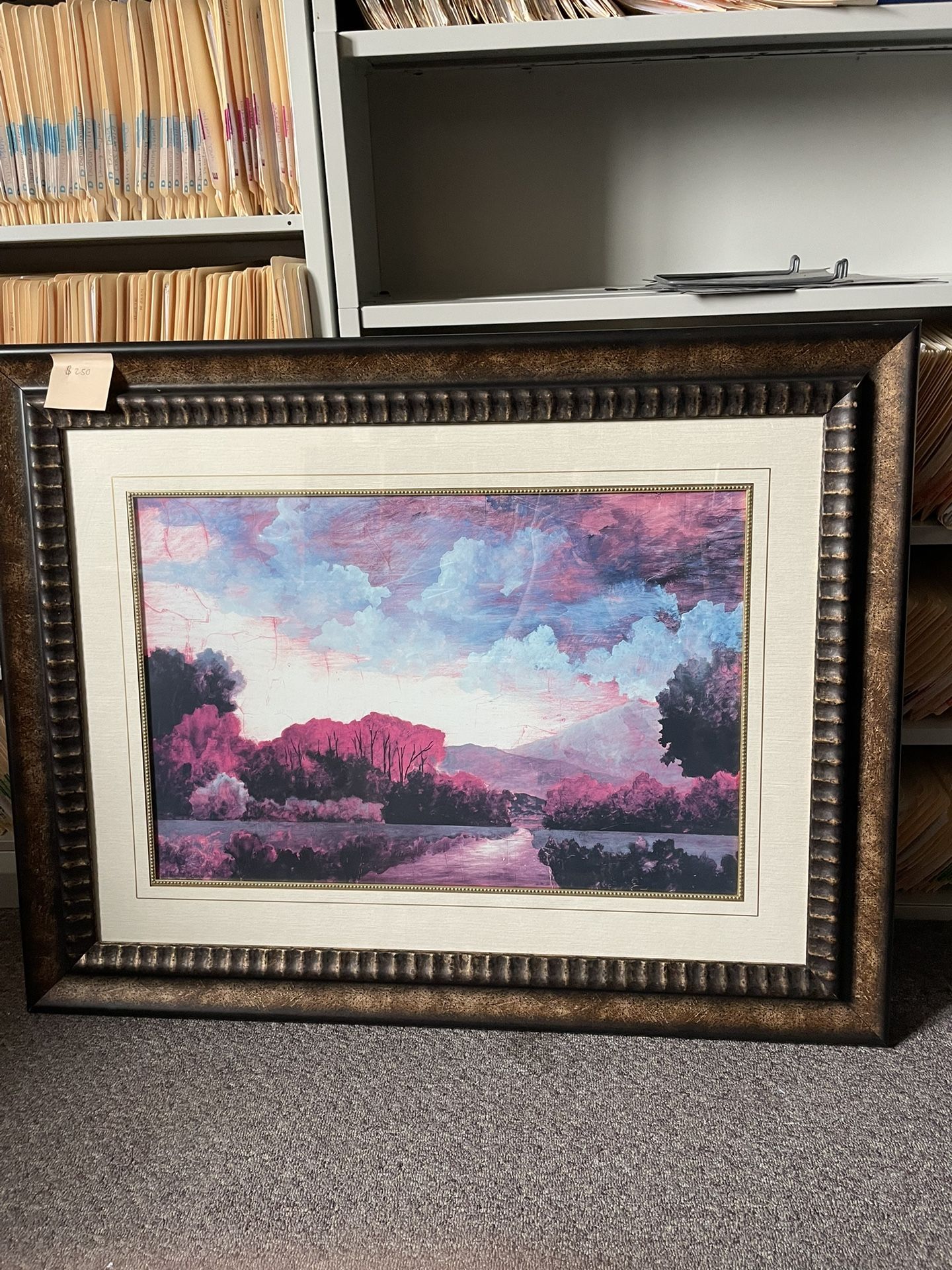 Large Framed Landscape Print- Warm Tone Forest