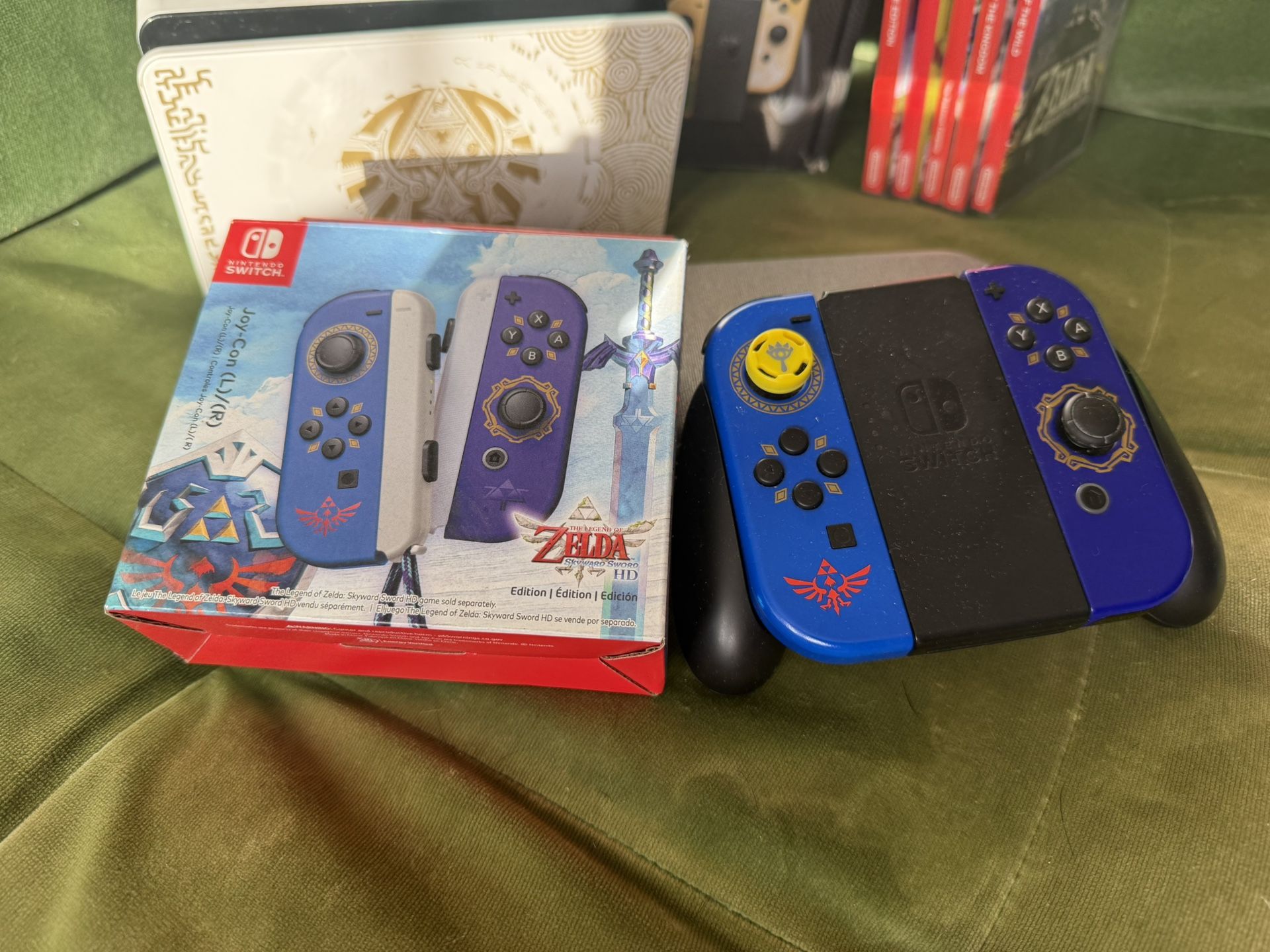 Zelda TOTK Switch OLED Bundle + 5 Games & Extra Joy-Cons (Collector’s Set!)OBO