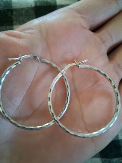 925 Sterling Silver Hoops Earrings