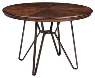 Walnut and bent bronze metal dining table