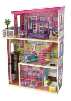 BNIB Kid Kraft Super Model Dollhouse With 7 Dolls