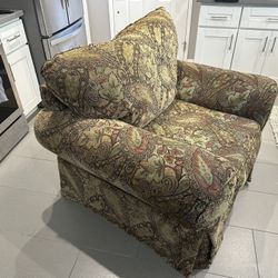 Chair And A Half Pair - Paisley and Microfiber