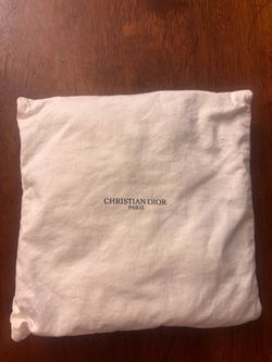 Dior White Decorative Pillow with Subtle Logo