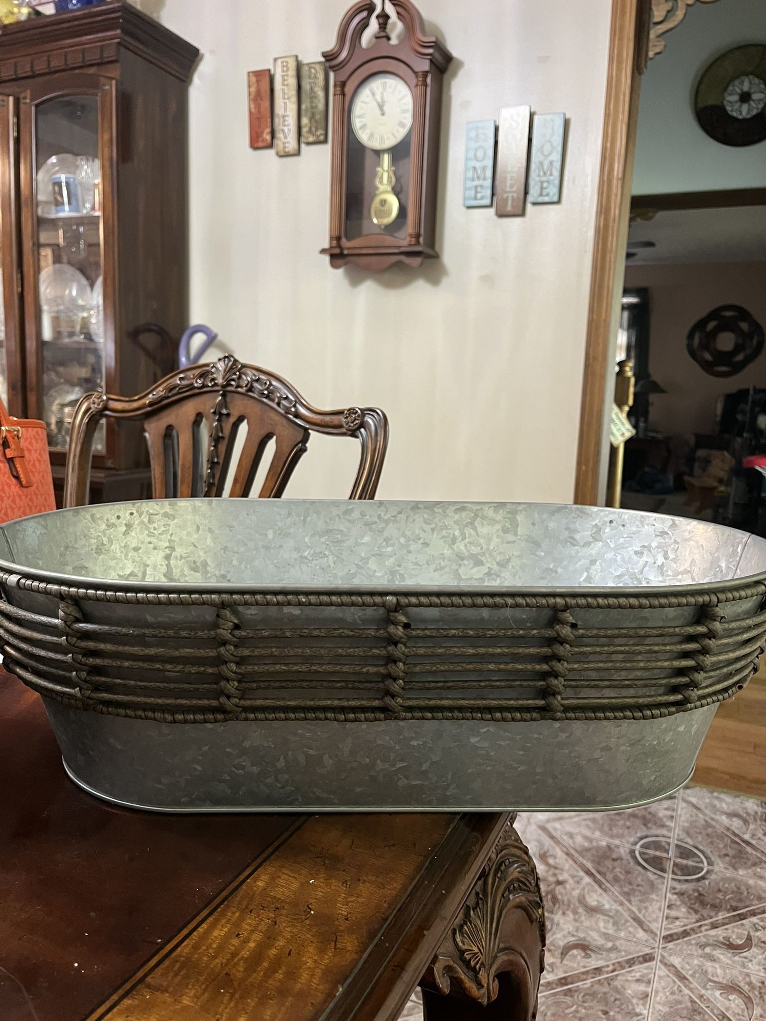 Galvanized Oblong Tub/basket