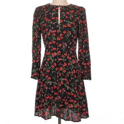 Banana Republic Black And Red Floral Dress