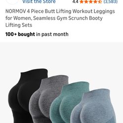 4 Piece Butt Lifting Workout Leggings for Women