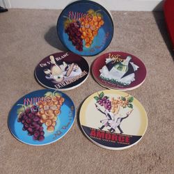 Potterybarn 4 Piece Set Wine Bar Cocktail Plates NIB OBO