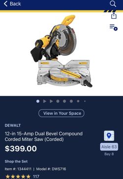 Dewalt Corded Miter Saw 12 Inch